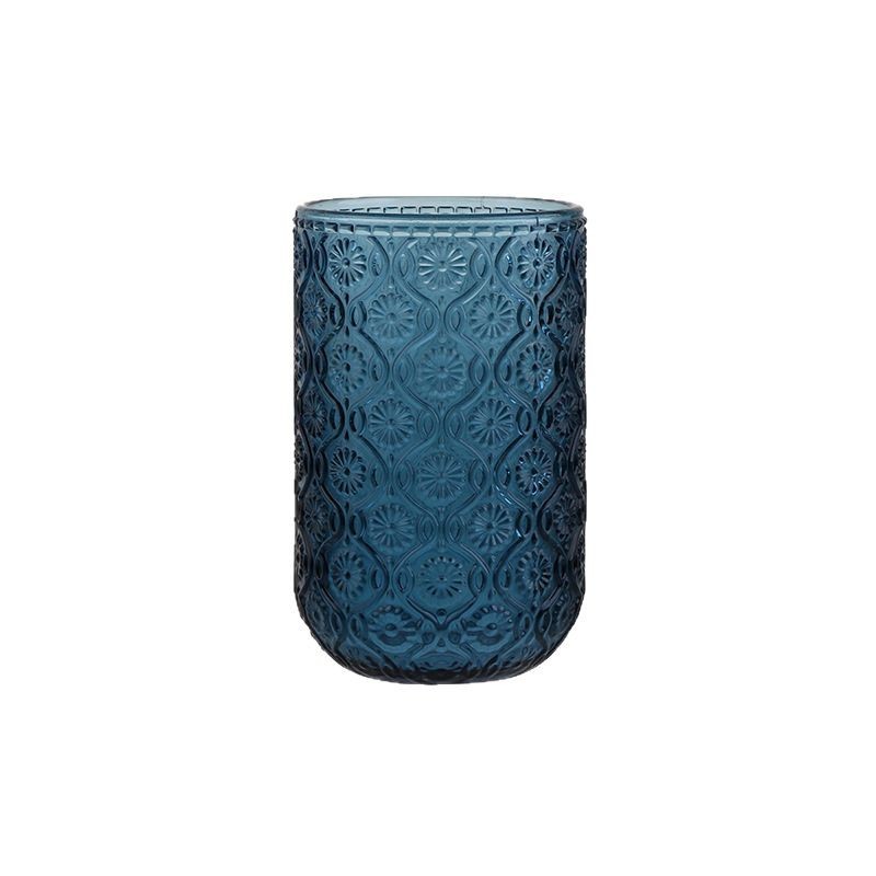 Factory wholesale European-style retro export hotel mouthwash cups, embossed juice cups, thickened glass milk cups, creative Item Picture