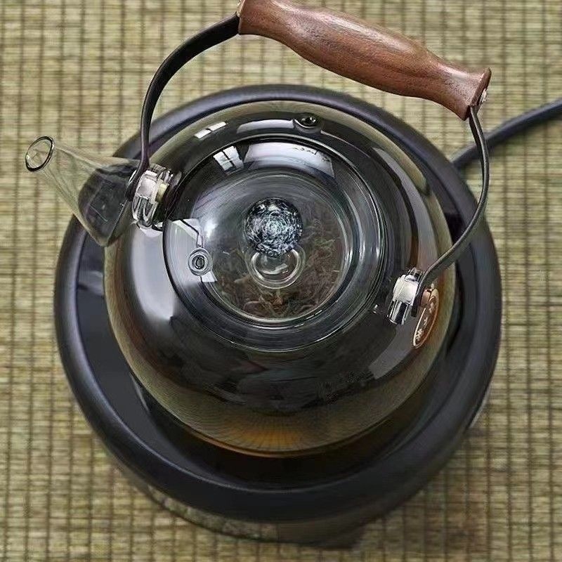 High borosilicate transparent glass high-temperature resistant kettle, large-capacity handle kettle, electric ceramic stove, heating and boiling kettle set Specification drawing