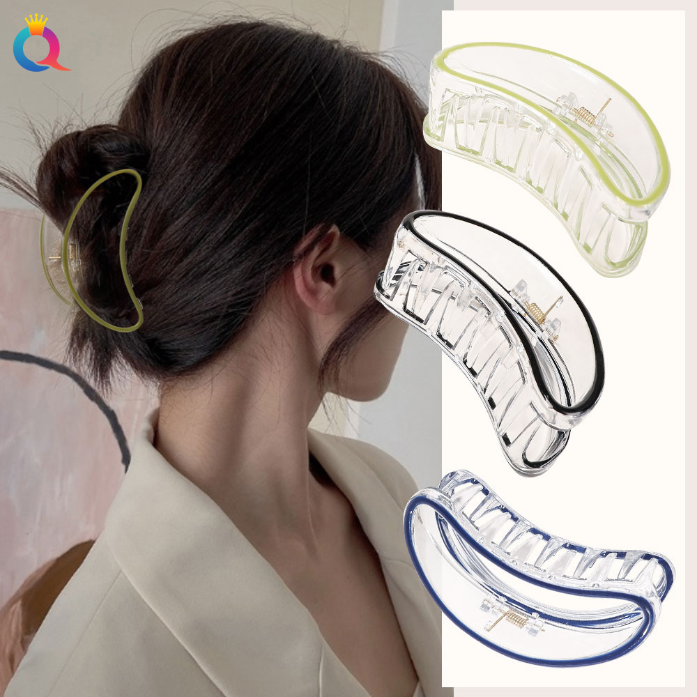Qiyue Cross-border oil-drip Hair clips, back head updo hair grabbers, geometric personalized clips, shark clips, women's hair accessories wholesale Specification drawing