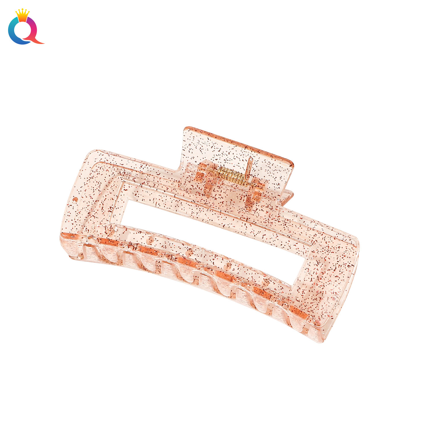Qiyue Cross-border Transparent glitter hair clips, back of the head, updo hair clips, women's high-end shark hair clips, hair accessories wholesale Item Picture