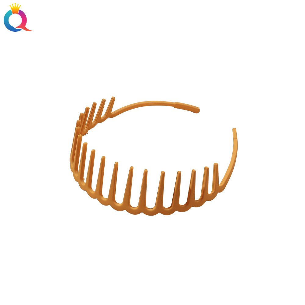 Qiyue Korean-style matte simple women's headband hair accessory, solid color, versatile, toothed, anti-slip, bangs, and broken hair band for summer Item Picture