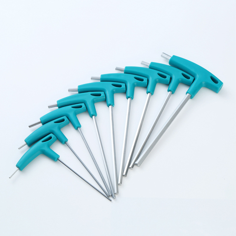 T-shaped hex socket wrench, walking stick, T-shaped hex socket wrench, plastic handle, flat head, hexagonal socket wrench, L-shaped 7-shaped wrench details Picture