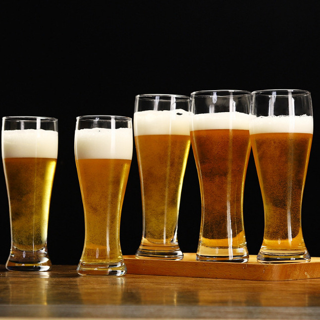 Thickened wheat draft beer mug, bar home glass beer mug, large 500ml craft beer mug for home use details Picture