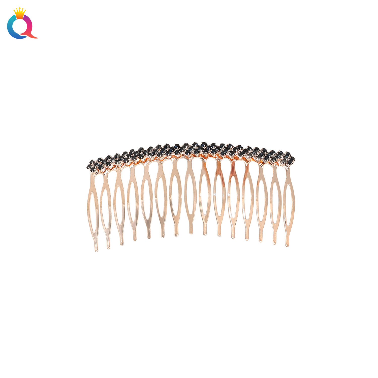 Qiyue Amazon Water Diamond Fashion Pearl Hair Comb, alloy insert comb, Women's metal broken hair Bun, hair accessory wholesale Item Picture