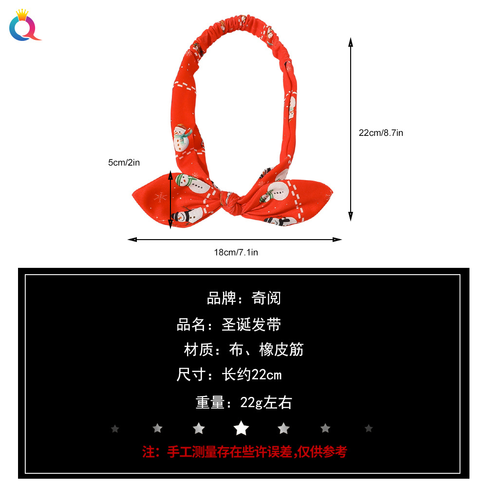 Qiyue Christmas Rabbit Ear Tie Hair Band for Women's Hair Accessories Section, sample making supported Application Scenario
