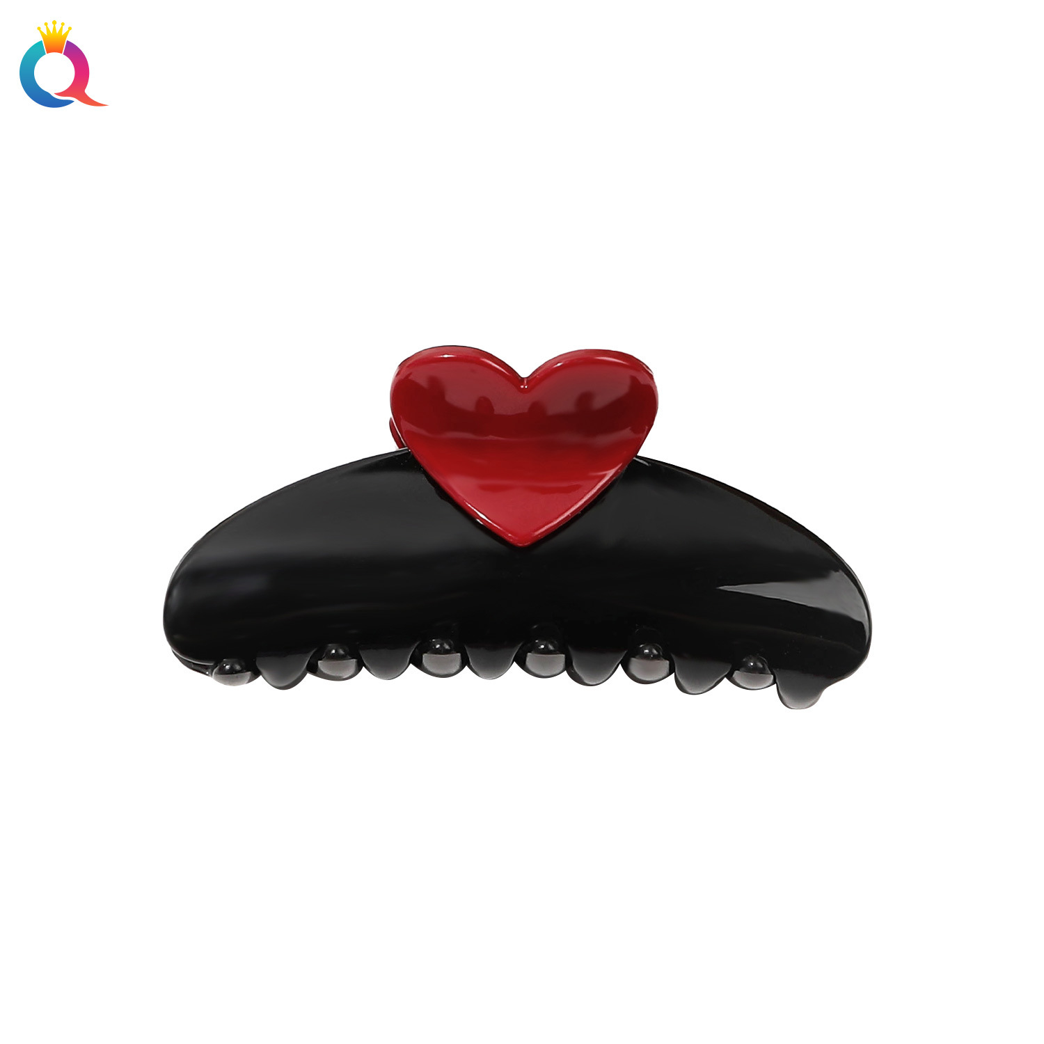 Qiyue small heart-shaped hair clip at the back of the head, a high-end female shark clip, hair bun clip, hair clamp, ponytail clip, hair accessory wholesale Item Picture