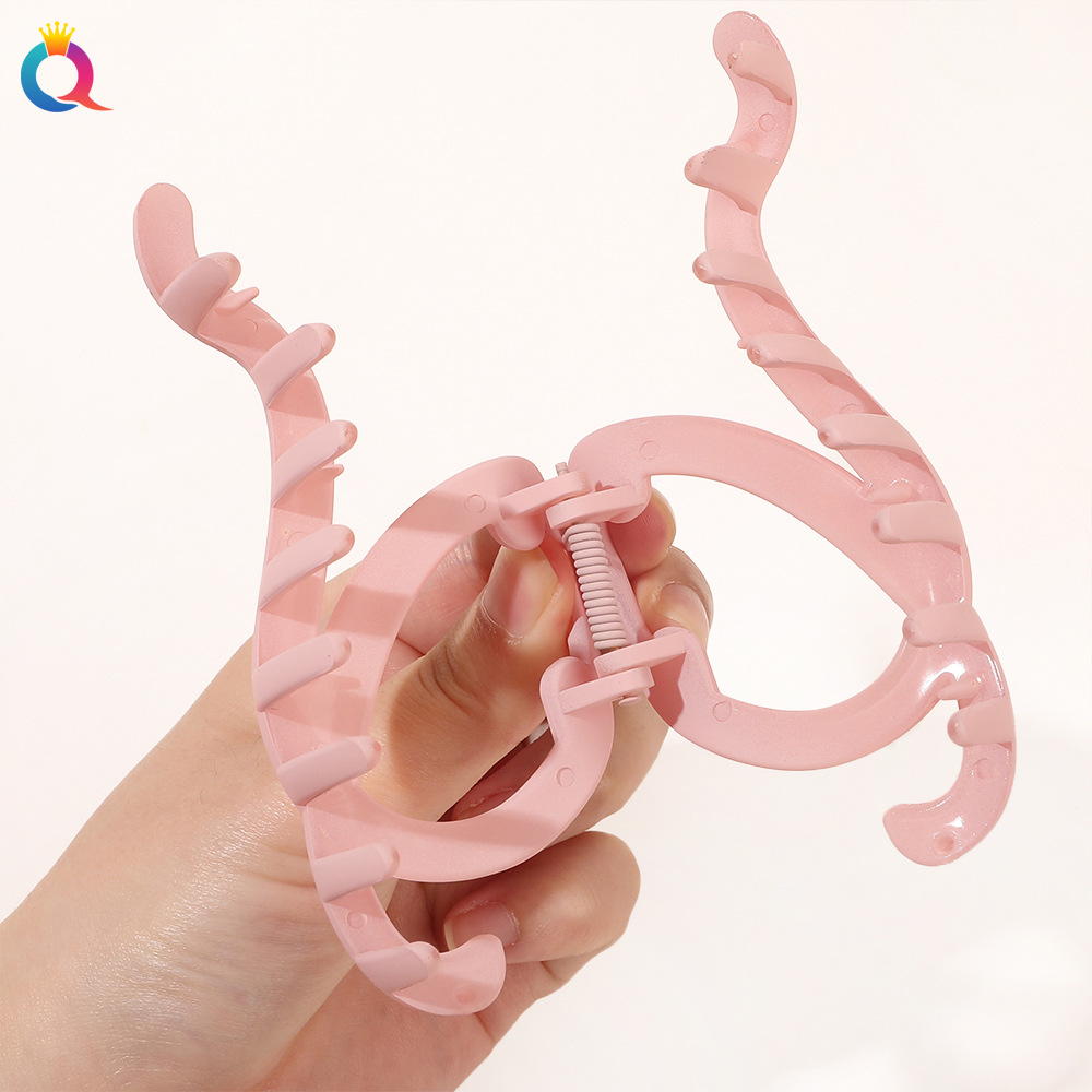 Qiyue Cross-border frosted hair Clips, large shark hair clips, back of the head, fashionable updo hair clips, hair accessories wholesale Specification drawing