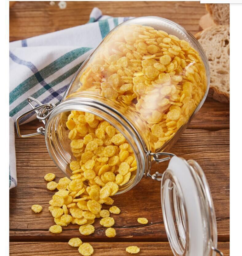 Sealed snap-on glass jars, food storage glass storage jars, moisture-proof glass jars, grain and snack storage jars details Picture