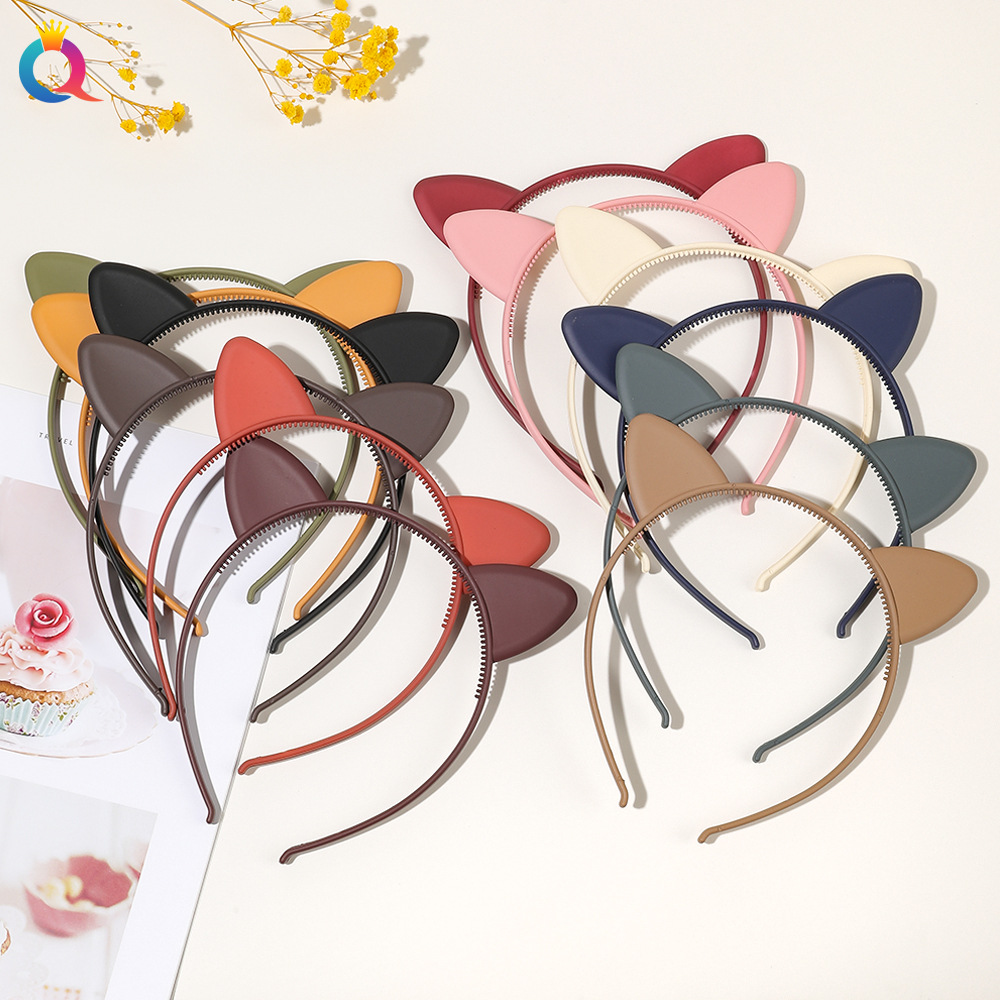 Qiyue matte hair band, plastic hair clip, high skull top, simple headband, Morandi solid color hair hole, women's hair accessories wholesale full figure