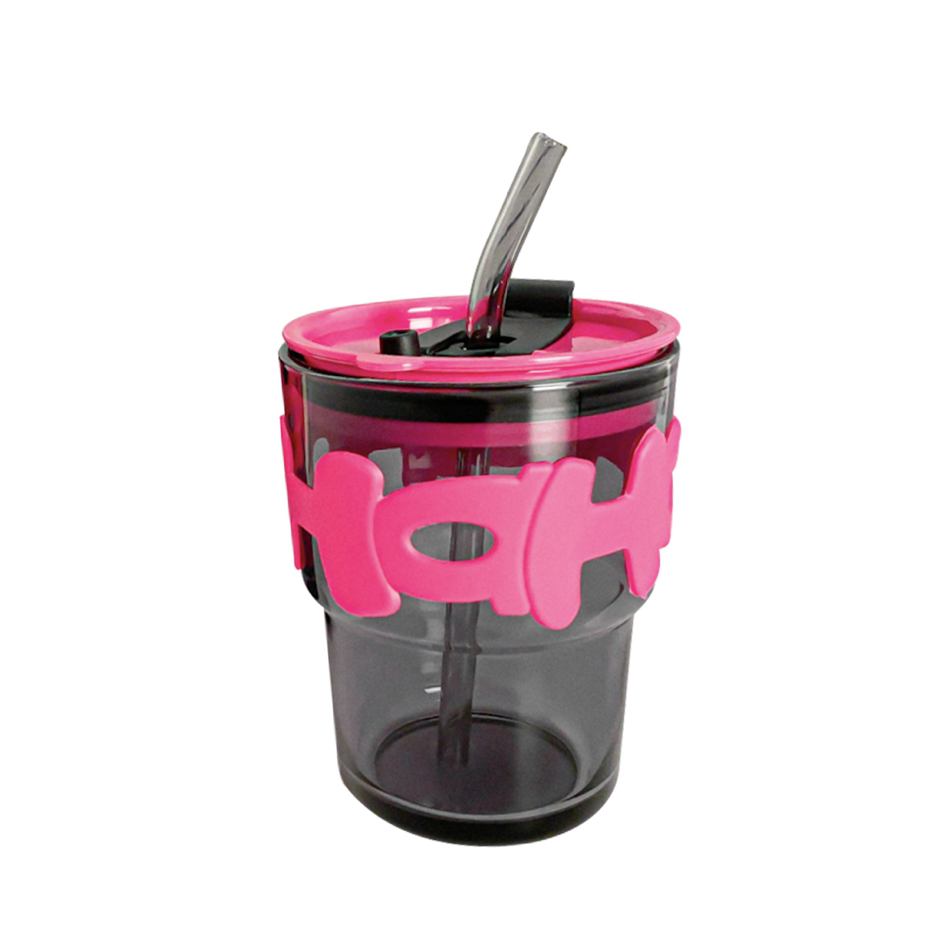 The new letter cup, thickened glass water cup, straw cup, direct drinking cup, beverage cup and coffee cup, with a high appearance level for dual drinking Item Picture