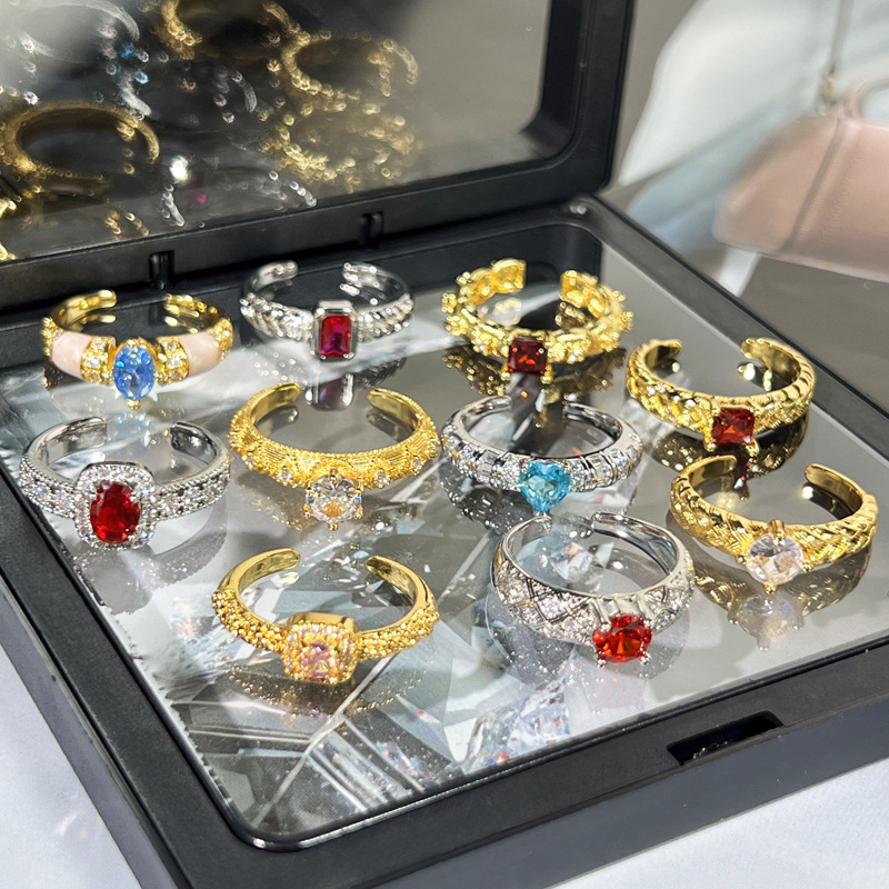 New Chinese-style retro wheat ear brushed open ring with a high-end feel, simple and niche design for women, fashionable and versatile ring full figure