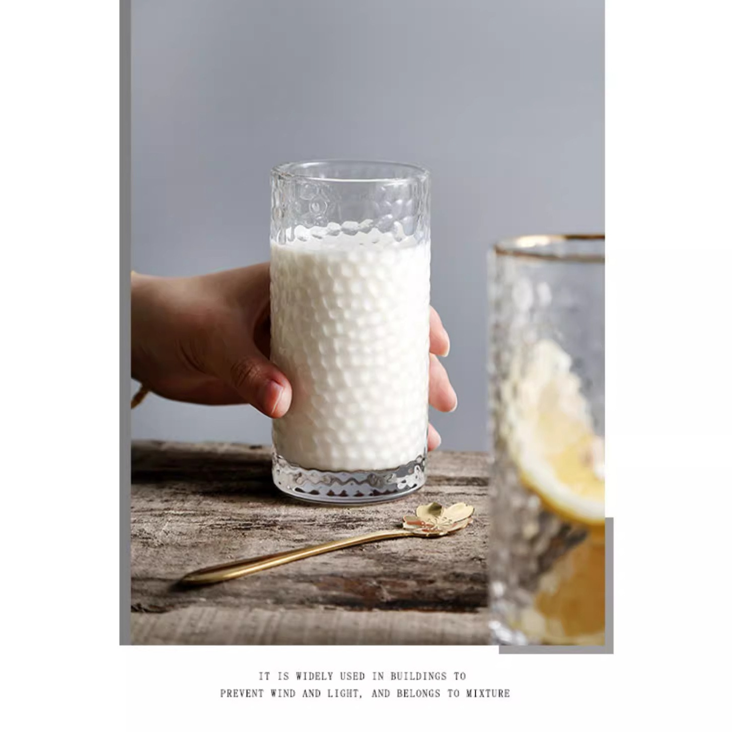 Japanese-style hammer-patterned glass cups, juice and milk cups, creative internet-famous water cups, restaurant and hotel whisky and Western-style cups Specification drawing