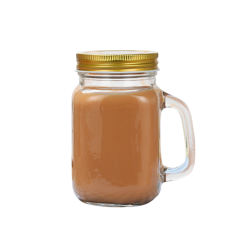 Wholesale rooster cups, glass cups, Mason cups, gradient color handle cups, beverage cups with LIDS, milk tea cups, and can be printed Item Picture