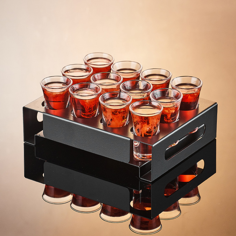 Matte, baked black stainless steel bullet cup holder, wine and white spirit cup holder, swallow cup, sip cup, spirits cup holder, cup Application Scenario
