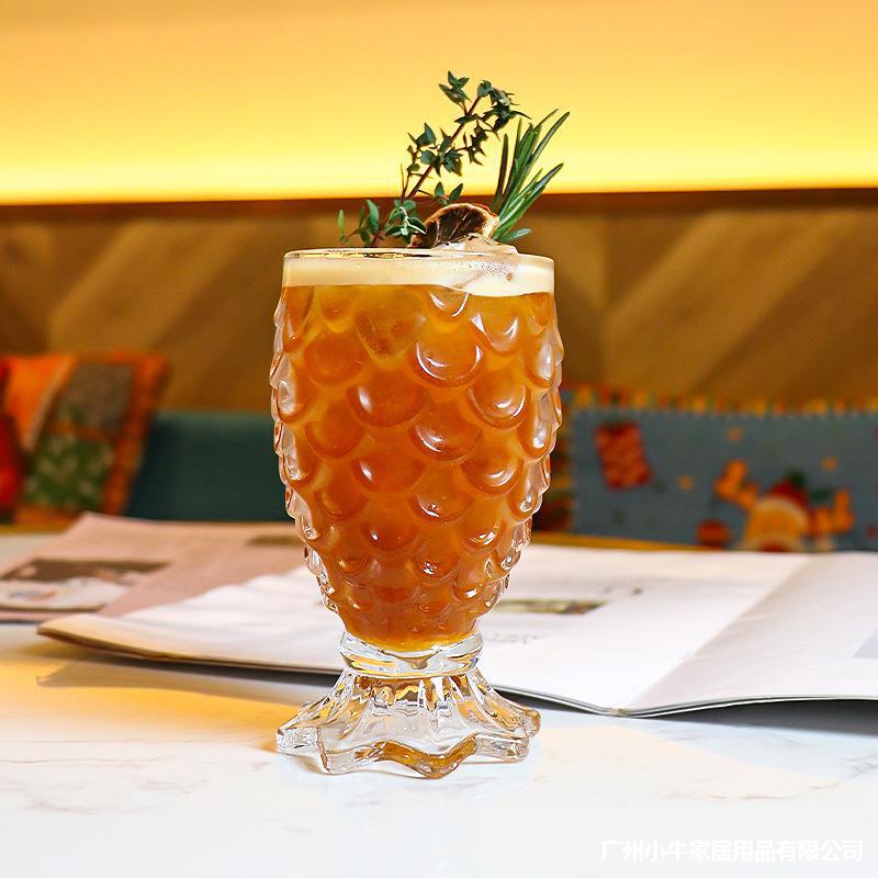 Ins-style internet-famous beauty fishtail glass cup, embossed cup, creative mermaid cup, juice cup, milkshake cup, engraved cup Specification drawing