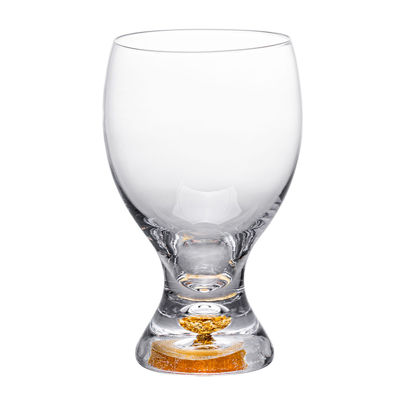 High-end glass beer mugs, home craft wheat draft beer cups, hotel ktv light luxury gold foil cold drink cups Item Picture