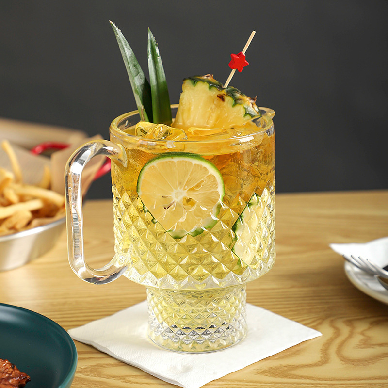 New stackable fruit tea cups, milk tea cups, glass hot tea and juice cups, and dining cups from Instagram influencers Specification drawing