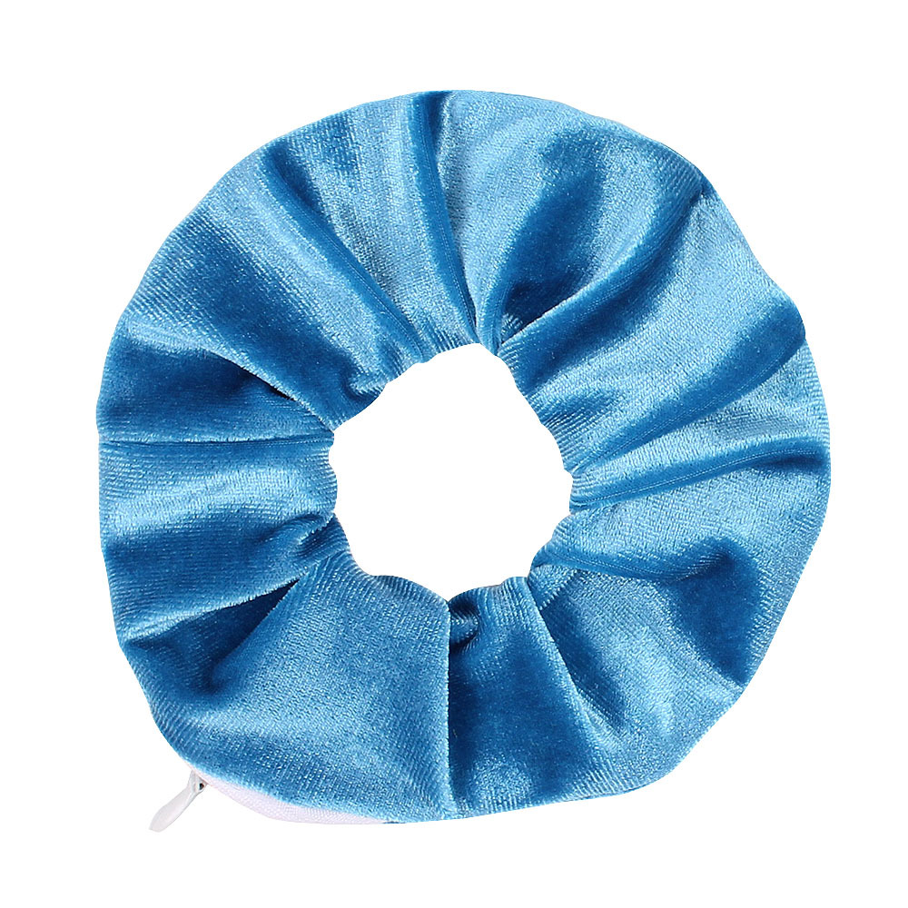 Qiyue Korean version European and American velvet fabric pig large intestine hair ring, Tensili velvet zipper large intestine hair ring wholesale manufacturer Item Picture