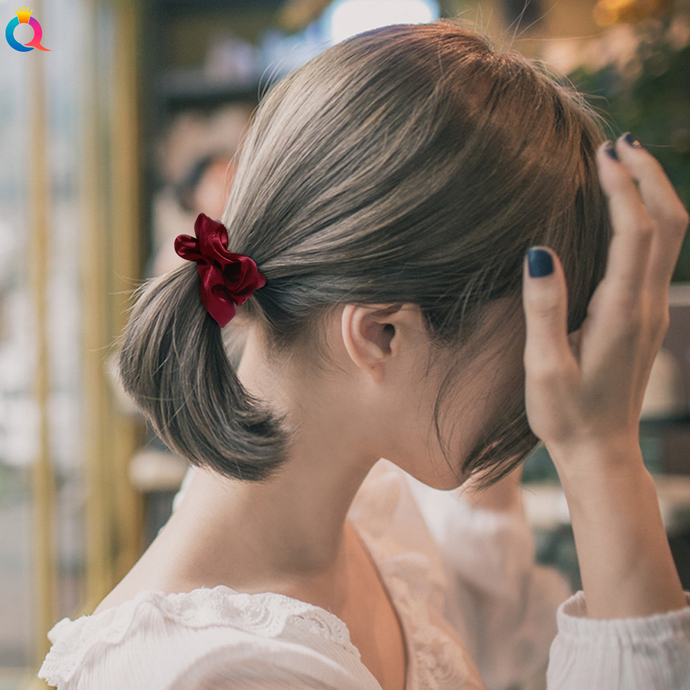 Qiyue Amazon Silk Large Intestine Hair Ring, mulberry silk sweet Satin Large Intestine Ring, high-end hair rope and hair accessory wholesale details Picture