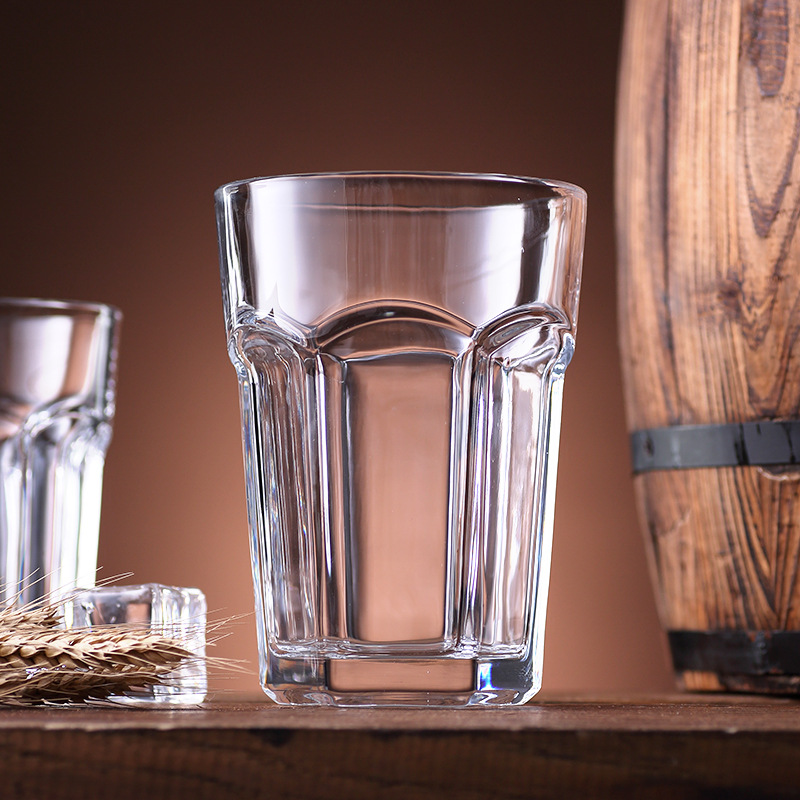 Jingjia Creative Hexagonal Fujia Cup Transparent Glass Beer Mug, Large Capacity Craft Draft Beer Cup wholesale with LOGO printing full figure
