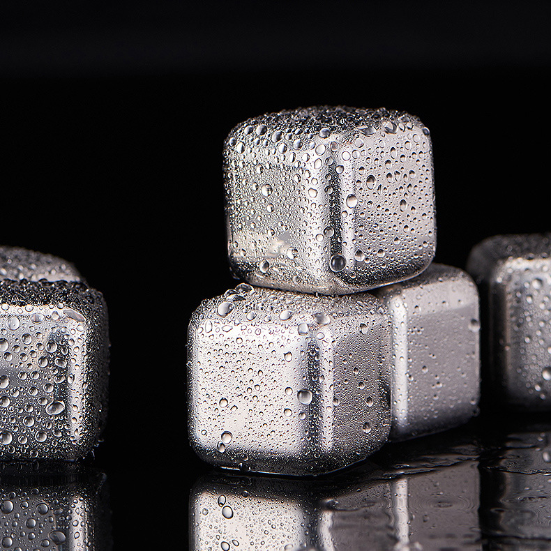 Food-grade household 304 stainless steel ice cubes, metal quick-freezing ice wine stones, whisky wine freezing wonder ice pellets details Picture