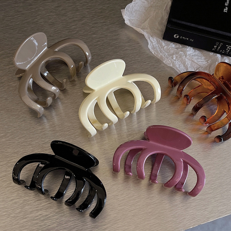Laid-back and casual style oil-drip hair clip, large dopamine pumpkin grab clip, abundant shark clip, back of the head coil hair clip Specification drawing