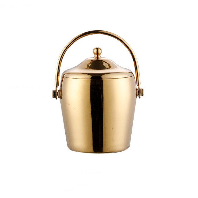 Double-layer stainless steel ice buckets, commercial bars, KTVS, champagne buckets, ice storage buckets, beer and beverage freezing buckets Item Picture