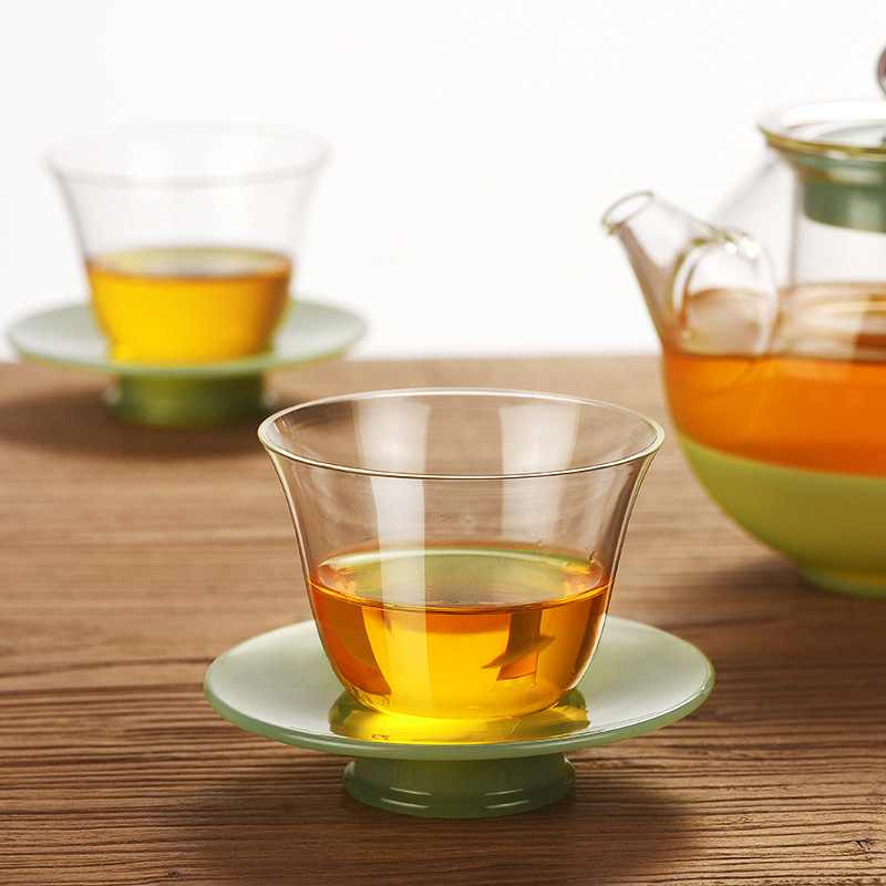 【 Customized LOGO】 High-end gift glass Gongfu tea set, home tea brewing teapot and tea cup gift box packaging Application Scenario