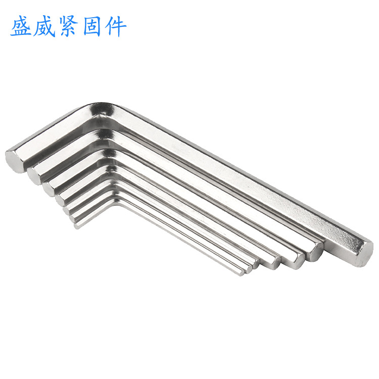1.27-14mm nickel-plated flat head hex socket wrench, metric carbon steel L-shaped hex socket wrench, hex key screwdriver Specification drawing
