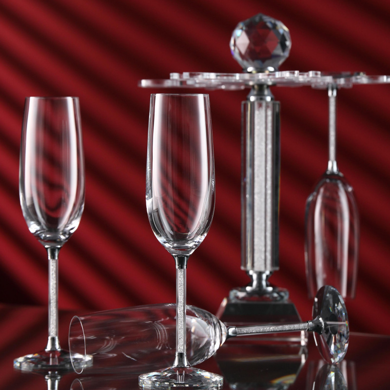 Wholesale Idelita diamond glass, champagne glass, crystal glass and white wine glass with logo printing Specification drawing