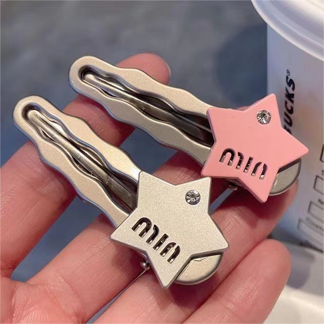 Metallic style sweet and cool hair clips with bangs, head accessories, popular five-pointed star side clips, small hair clips, cute wholesale details Picture