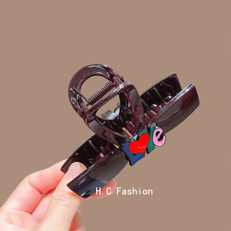 Dopamine ~ Colorful letter grabbler women's high-end new hairpin Shark clip Large back head accessory Hair accessory Application Scenario