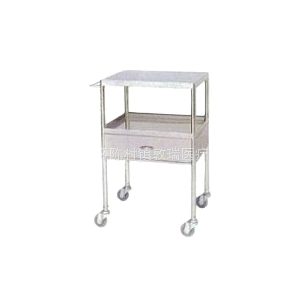 Factory direct sales single-suction treatment trolley, 304 stainless steel thickened mobile storage trolley, tool trolley, hospital care Item Picture