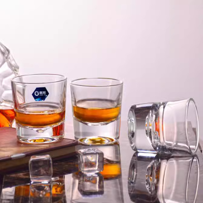 Langxu Glass Bar KTV thick-bottomed glass wine glasses, beer glasses, whisky glasses, glass glasses details Picture