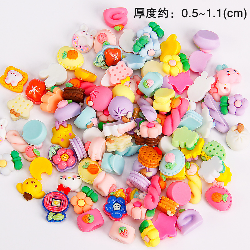 Cartoon cute Sanrio hairpin accessories, diy handcrafted hairpins, food and play flower resin cream glue accessories wholesale Item Picture
