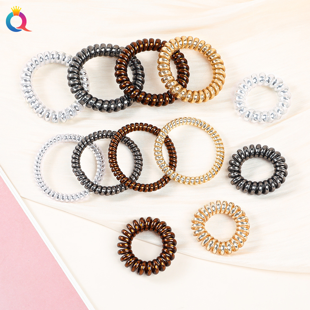 Qiyue Fresh and Clean high-elasticity telephone line hair bands, hair ties, women's seamless hair ties, hair bands, hair ties, and hair accessories wholesale full figure