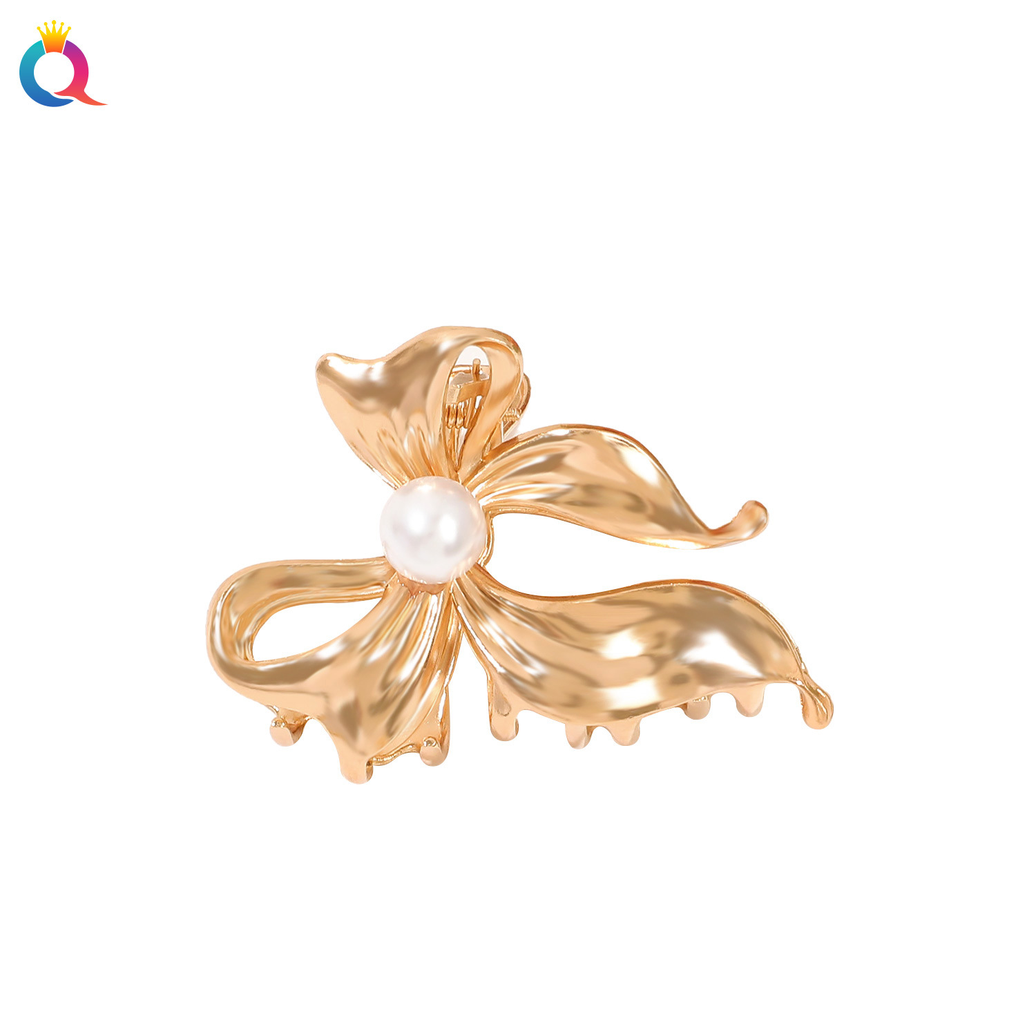 Qiyue Creative Light Luxury Hair clips, liquid metal grippers, high-end golden shark clips, hair clips and hair accessories wholesale Item Picture