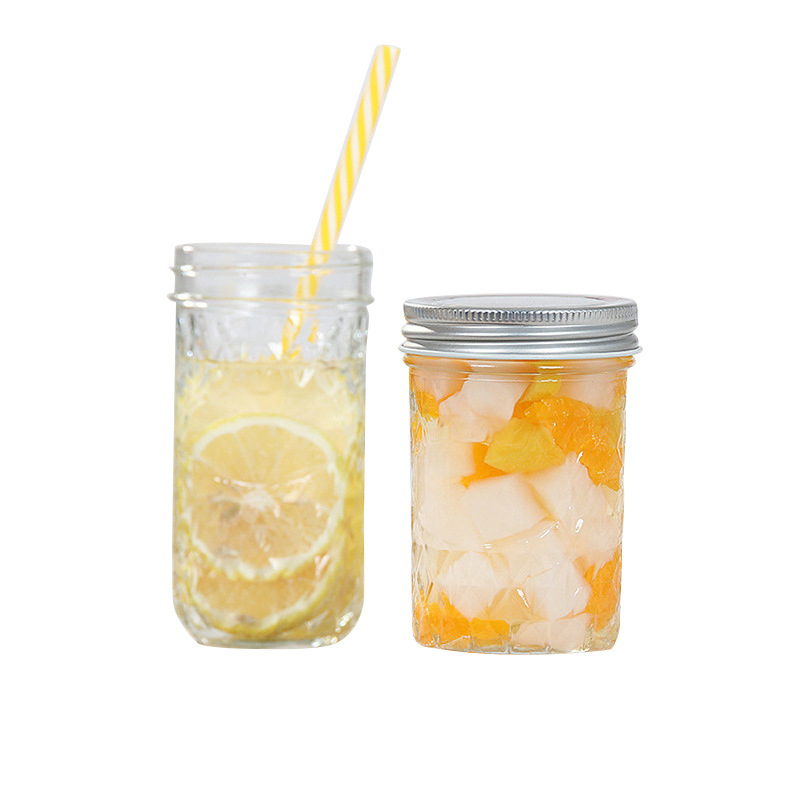 Fashionable diamond-shaped b Mason beverage cup, diamond juice cup, dining milk tea beverage cup, jam bottle, honey bottle Item Picture