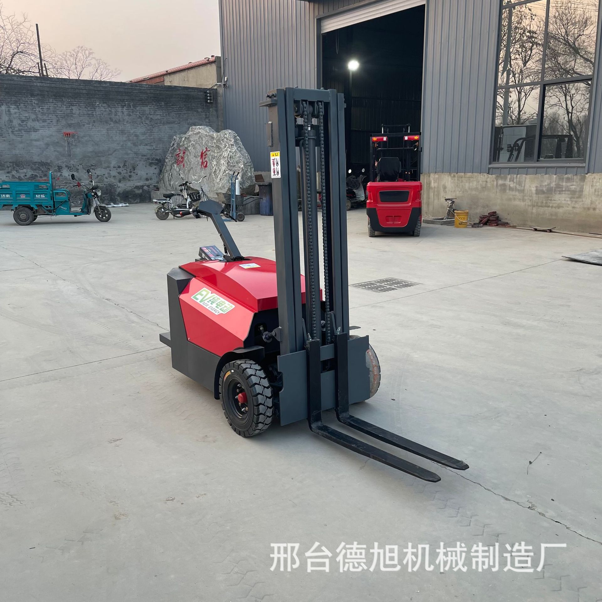 Pedal stacker, fully electric handling and loading forklift, standing stacker, warehouse lifting electric forklift Specification drawing