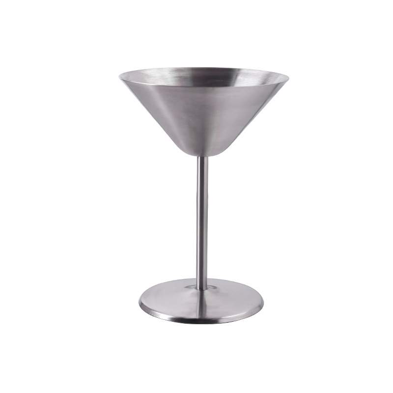 Stainless steel Martini glass, metal cocktail glass, triangular glass, creative tall glass, bar red wine glass, mixing glass Item Picture