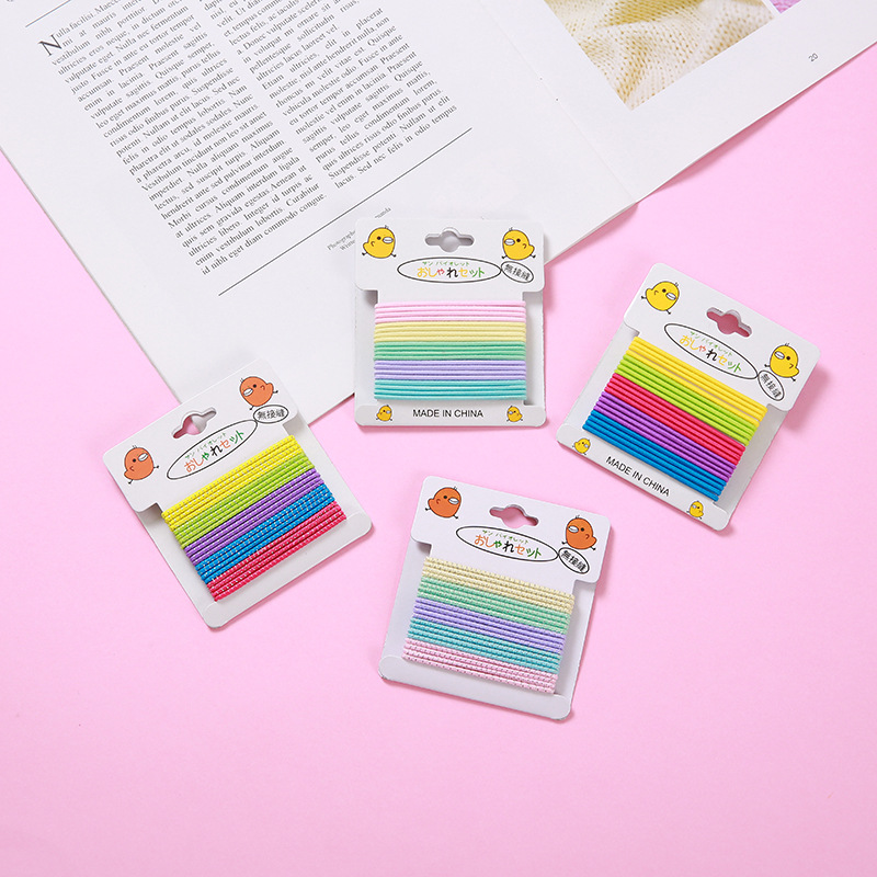 New Korean-style children's hair tie color matching, high-elasticity small hair band 20-piece clip set A97B details Picture