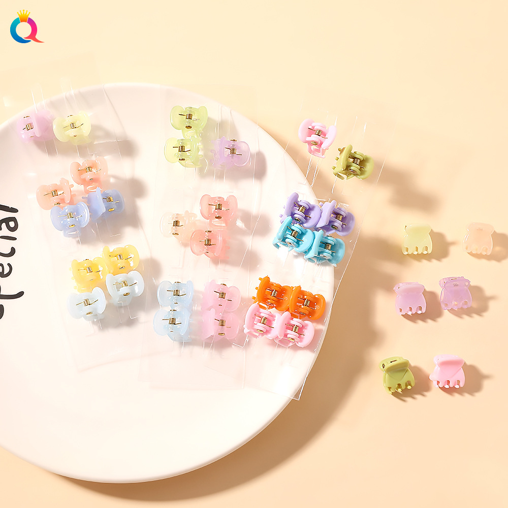 Qiyue Cross-border Mini Plastic Clip 12 pieces for small hair clips, bangs clips, hair clippers and hair accessories full figure
