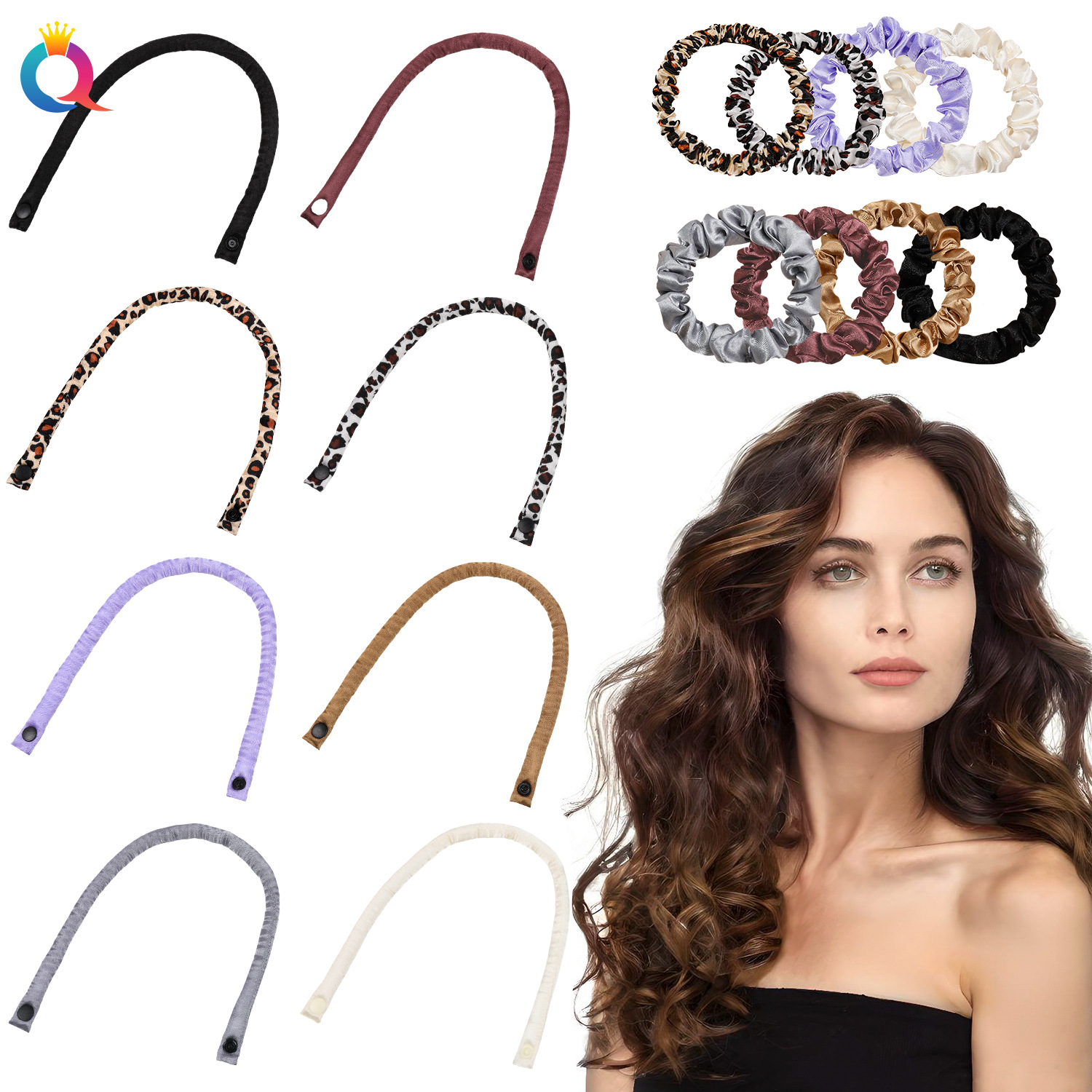 Wholesale of Qiyue's new cross-border Tiktok and Amazon overnight unheated curling iron for long hair and wavy hair full figure