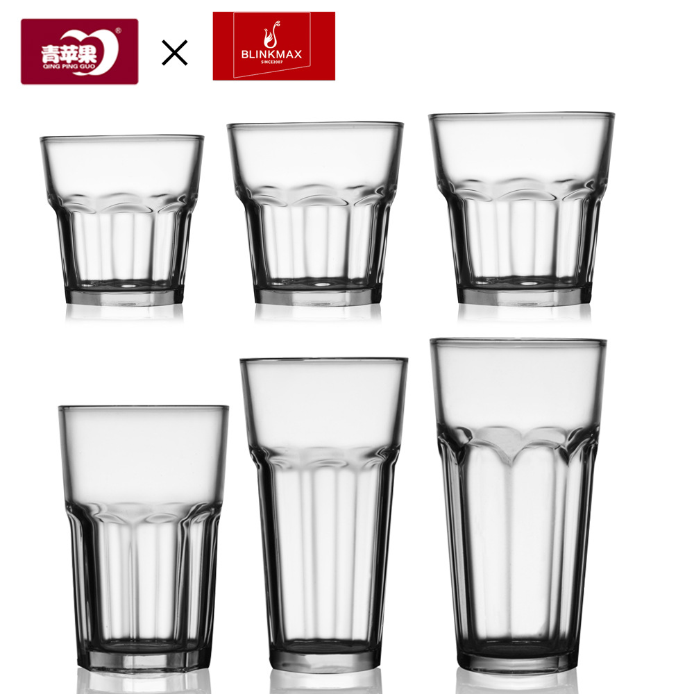 【 Factory Direct Delivery 】 Whisky glass, water glass, foreign wine glass, beer glass, thickened juice glass, glass glass with logo printing full figure