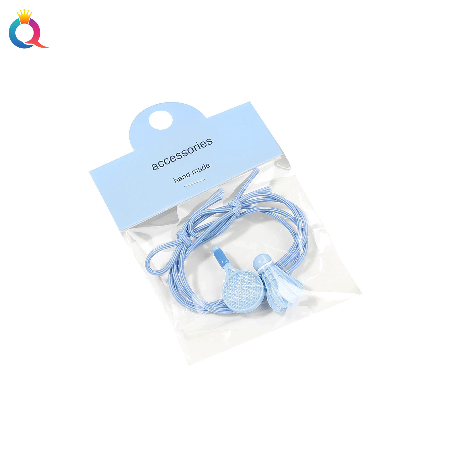 Qiyue Cross-border Sports Hair ties, high-elasticity hair bands, durable rubber bands, badminton rackets, hair ties, and hair accessories wholesale Item Picture