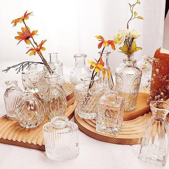 Wholesale manufacturer of exquisite Nordic glass vases, water-cultivated fresh flower decorative mini small vases, high-end flower vase ornaments Specification drawing
