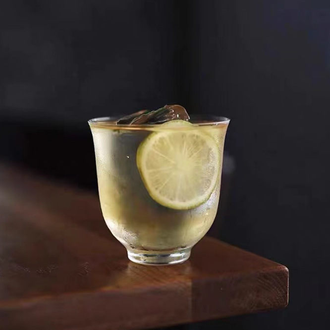 Gongfu Tea series Chinese-style cocktail ice hockey cup, classical glass cup, cocktail cup, crystal classical whisky cup full figure