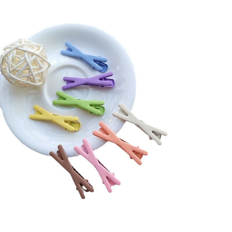 Colorful dopamine cross children's hair clip diy base clip, small 4.5 cm duckbill clip, baby bangs clip Item Picture