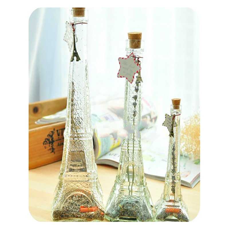 Paris Eiffel Tower glass bottle transparent rainbow wish bottle drift bottle Birthday creative lucky star bottle bottle details Picture