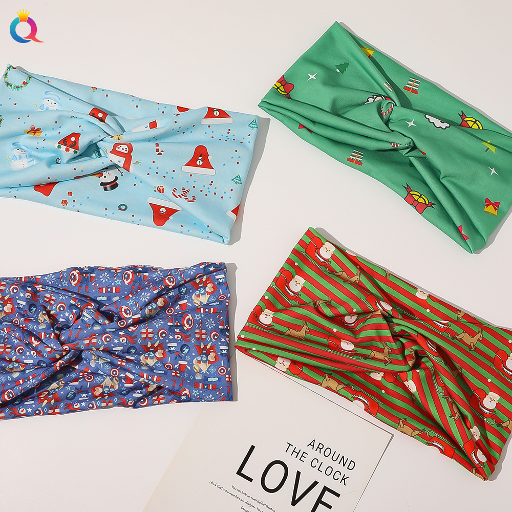 Qiyue Christmas Crossover headband Sports Hair Accessory Zone in Europe and America, supports sample making details Picture